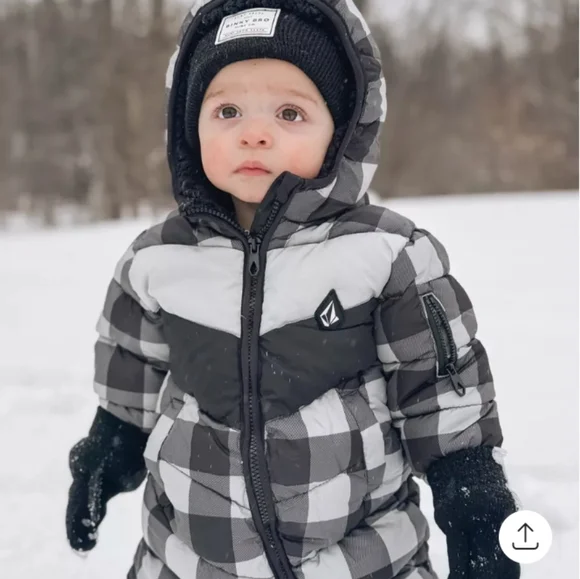 VOLCOM Baby NEW Quilted Puffer Fleece Lined Snowsuit - Picture 4 of 13